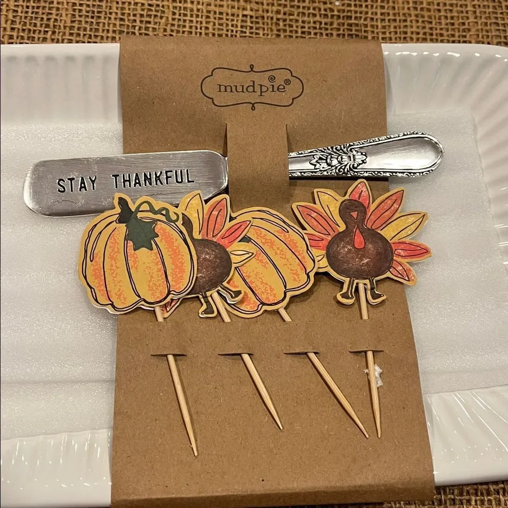Mud Pie White Pumpkin Dipping Plate Set